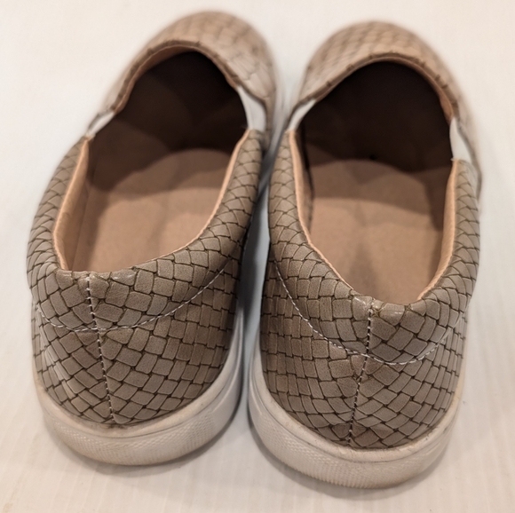 Women's tan snakeskin croc embossed slip-on loafers casual sneakers size 38 - Picture 4 of 12